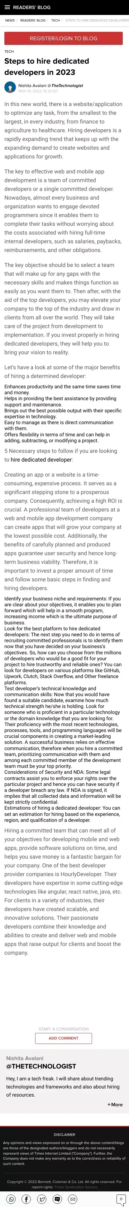 Steps to hire dedicated developers in 2023 mobile view