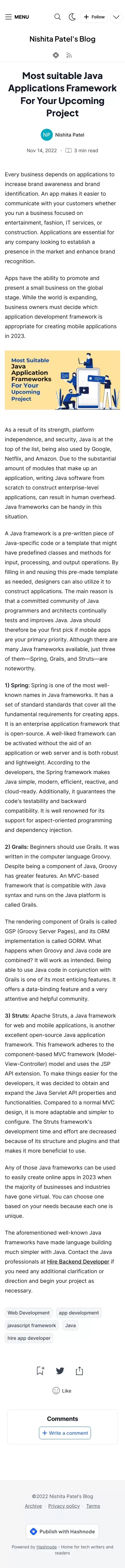 Most suitable Java Applications Framework For Your Upcoming Project mobile view