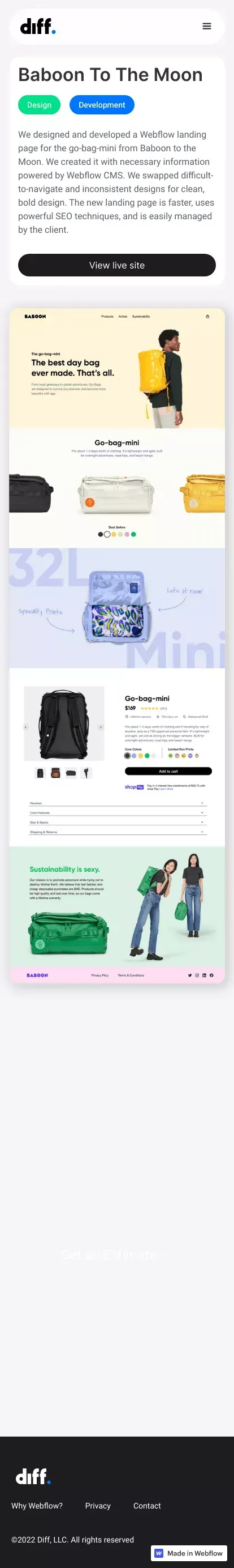 Our Work | Baboon To The Moon mobile view
