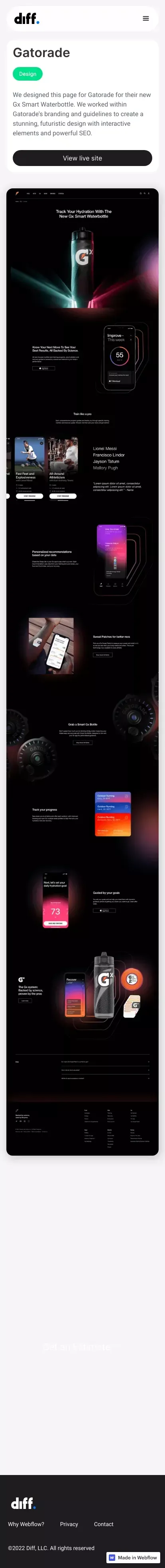 Our Work | Gatorade mobile view