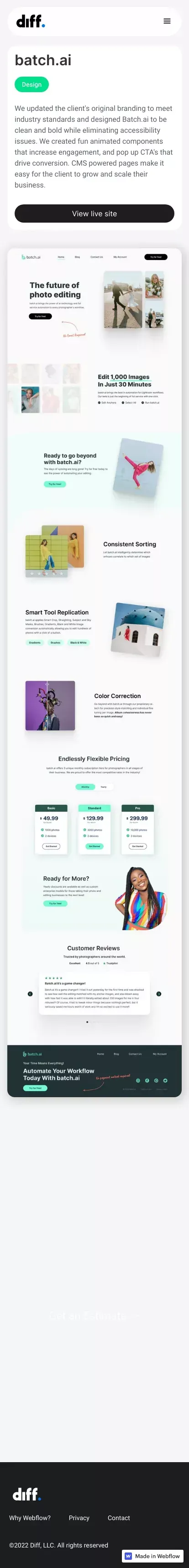 Our Work | batch.ai mobile view