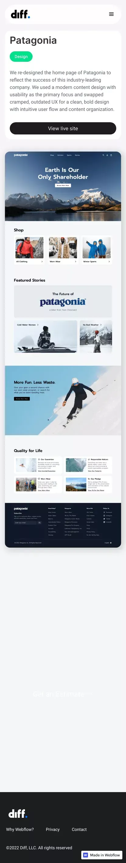 Our Work | Patagonia mobile view