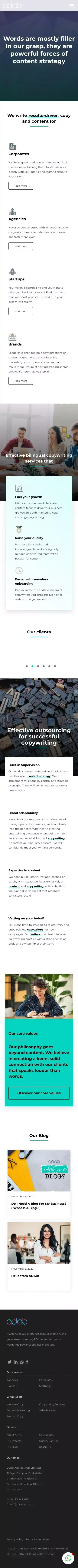 Advanced Bilingual Copywriting Services - ADAB mobile view
