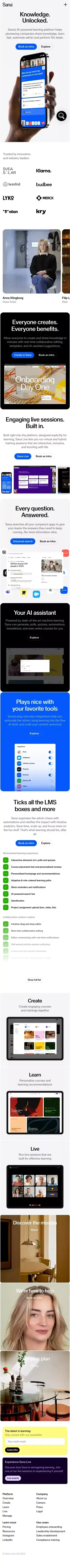 Personalized, collaborative learning | Sana Labs mobile view