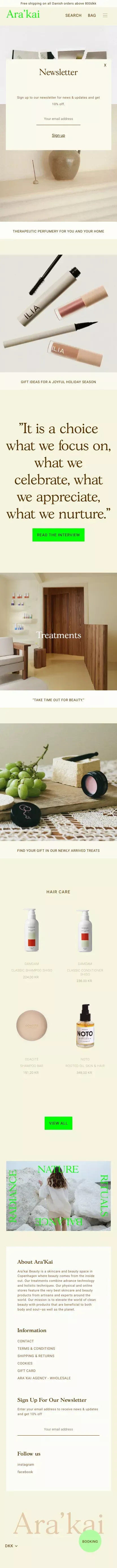 Curated Space With International Clean Products & Result Driven Facial– Ara'kai Beauty mobile view