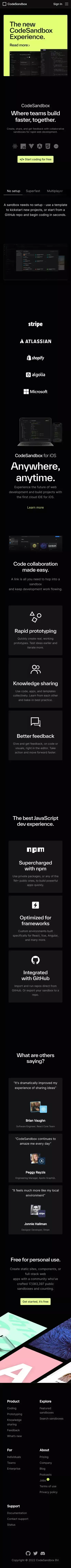 CodeSandbox: Online Code Editor and IDE for Rapid Web Development mobile view