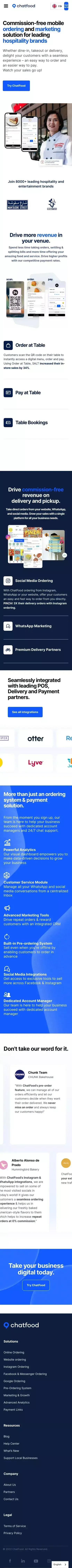 ChatFood | Powerful Mobile Ordering and Payments mobile view