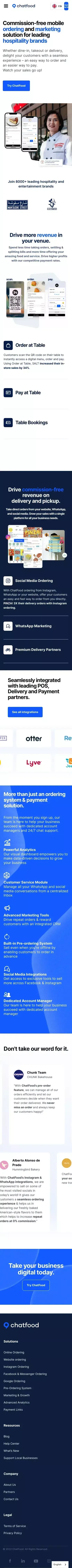 ChatFood | Powerful Mobile Ordering and Payments mobile view