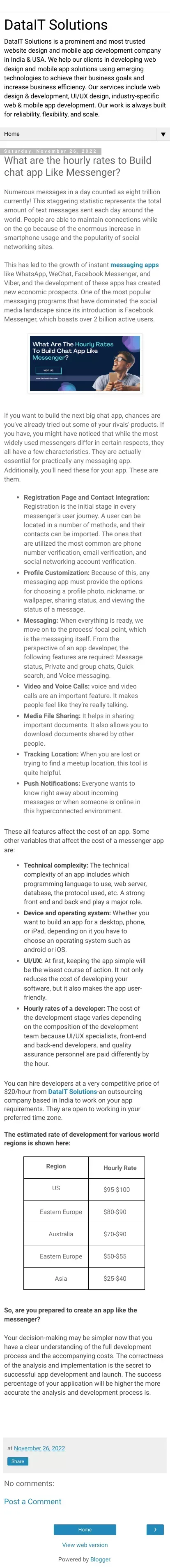 What are the hourly rates to Build chat app Like Messenger? - DataIT Solutions mobile view
