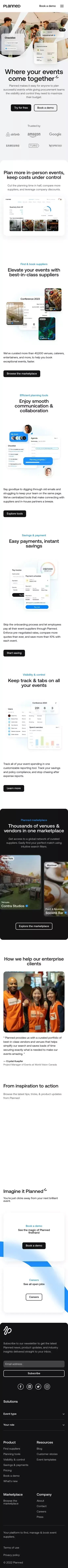 Welcome to Planned | Planned mobile view