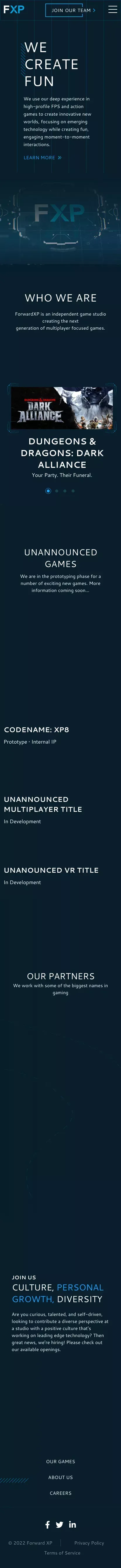ForwardXP | Home mobile view