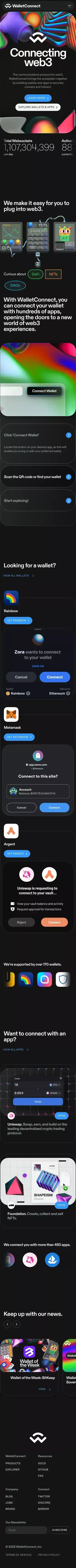 WalletConnect mobile view