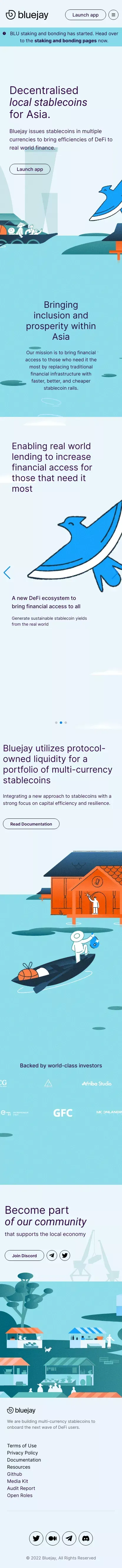 Bluejay Finance - Decentralized local stablecoins for Asia mobile view