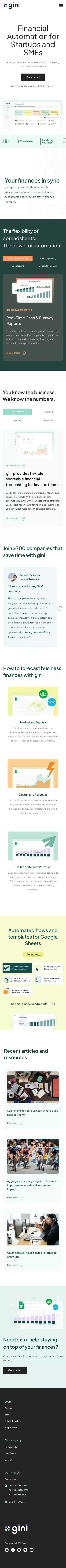 gini | Financial planning and forecasting in <10 minutes mobile view