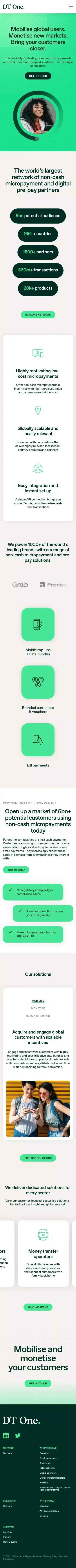 DT One | Smart. Mobitech. Solutions. mobile view