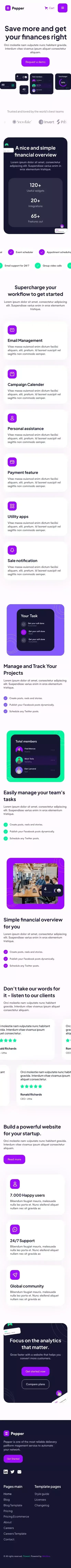 Pepper - Webflow Ecommerce website template mobile view