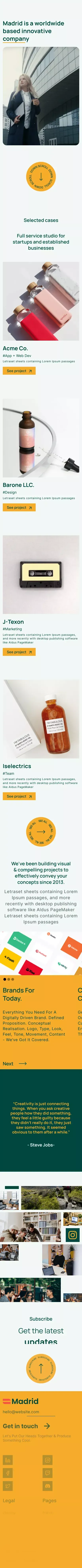 Madrid - Webflow HTML website template mobile view