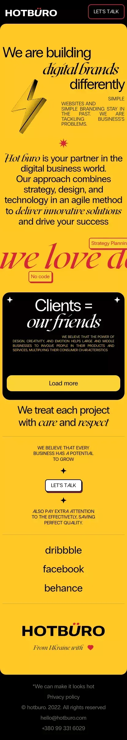 Hot buro | Digital design agency mobile view