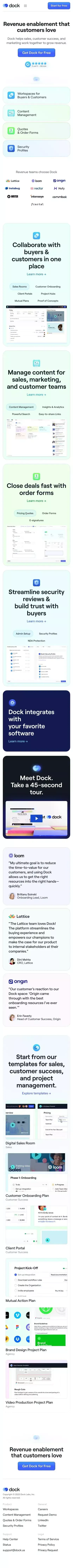 Dock - Revenue enablement that customers love mobile view