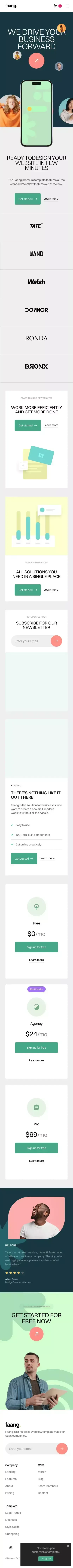 Faang - Webflow Ecommerce Website Template mobile view