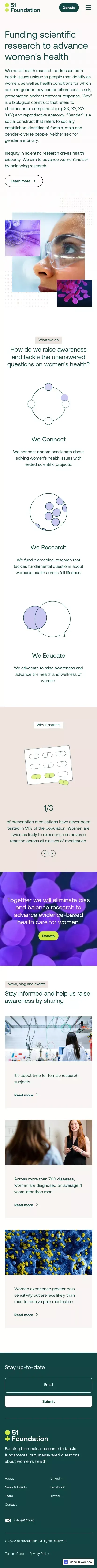 51 Foundation - Funding scientific research to advance women's health mobile view