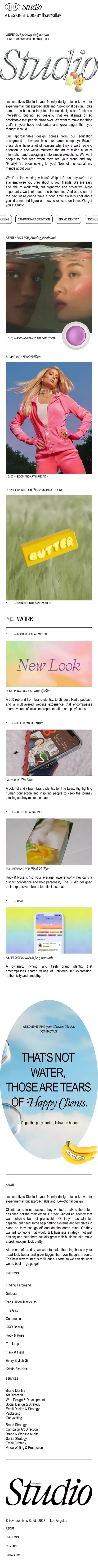 ilovecreatives Studio mobile view