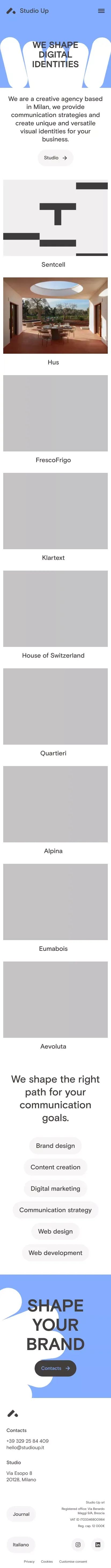 Studio Up - Web Agency Milano mobile view