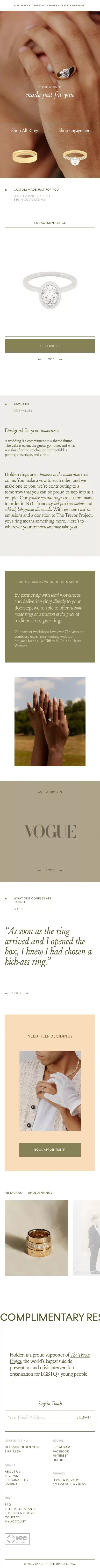 Holden | Custom Wedding and Engagement Rings mobile view