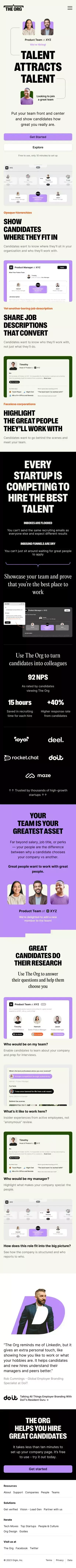 The Org: Talent attracts talent mobile view