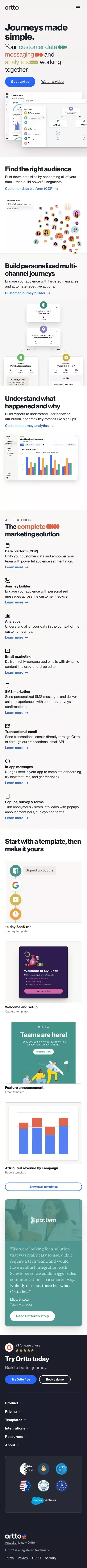 Ortto: Customer Data, Messaging & Analytics Working Together mobile view