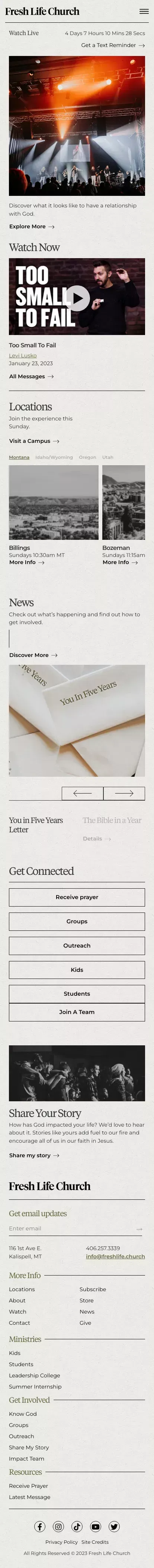 Find life in Jesus. | Fresh Life Church mobile view