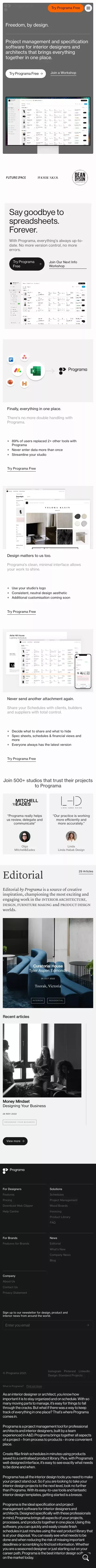 Interior Designer & Architect Project Management Software - Programa mobile view