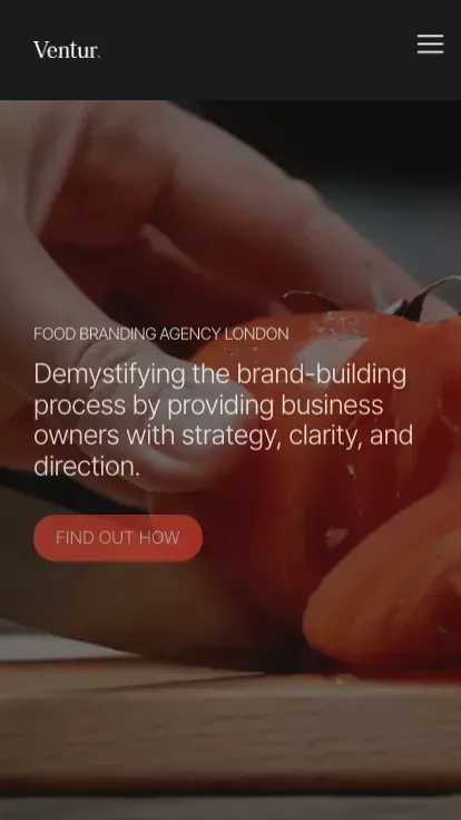 Food and Drink Branding Agency London | Ventur mobile view