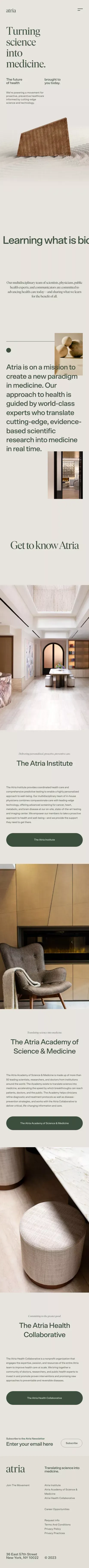 Atria—Turning science into medicine. mobile view