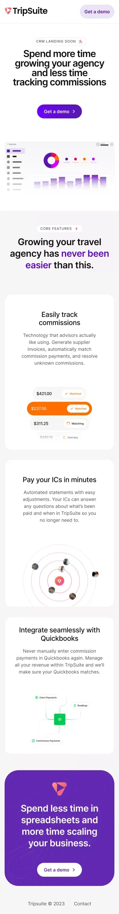 TripSuite mobile view