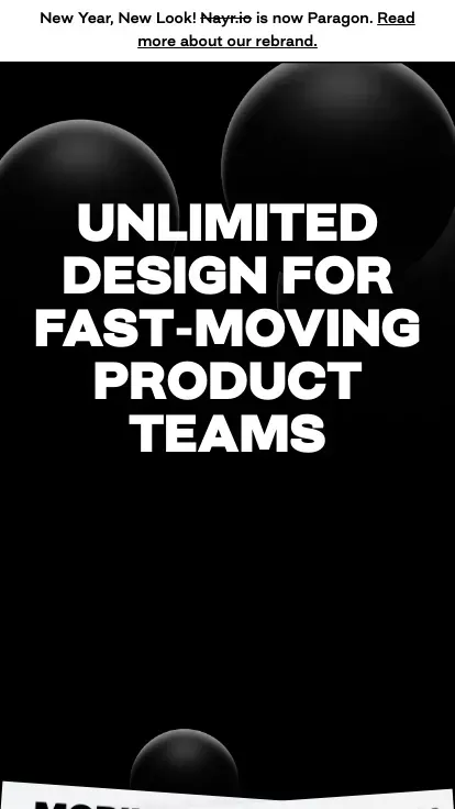 Paragon - Unlimited Product Design Subscriptions mobile view