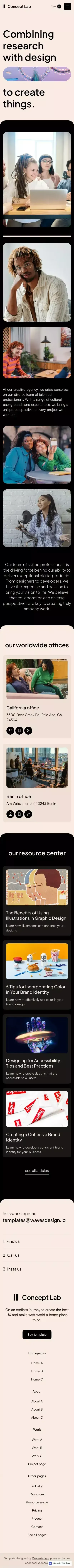 About B | Concept Lab - Webflow Ecommerce website template mobile view