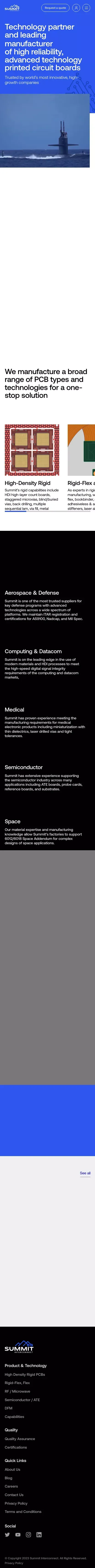 Summit Interconnect leads Complex Circuits and Rigid Flex PCB mobile view