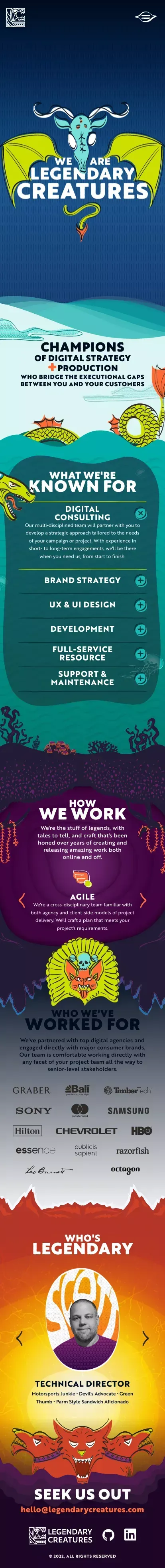 Legendary Creatures - A Digital Technology Agency mobile view