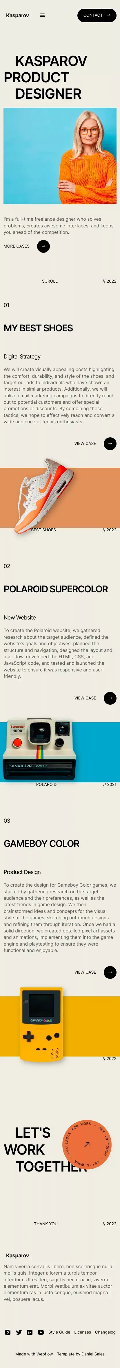 Kasparov - Webflow HTML website template mobile view