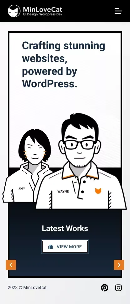 Singapore Web Designer and Wordpress Developer - MinLoveCat mobile view