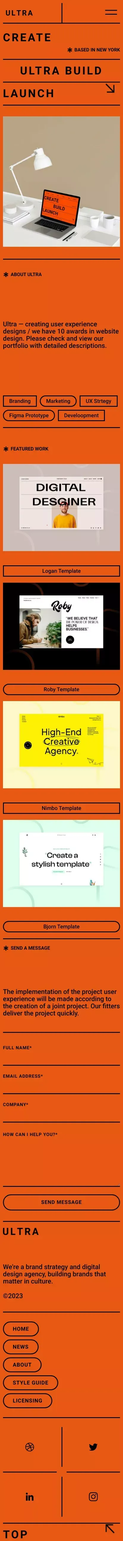 Ultra - Webflow Ecommerce website template mobile view