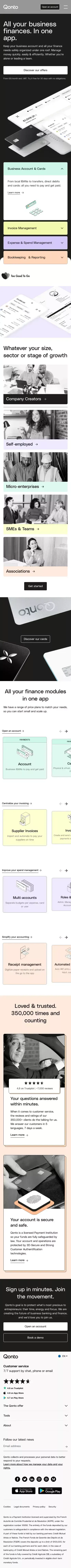 All your business finances managed in one app | Qonto mobile view