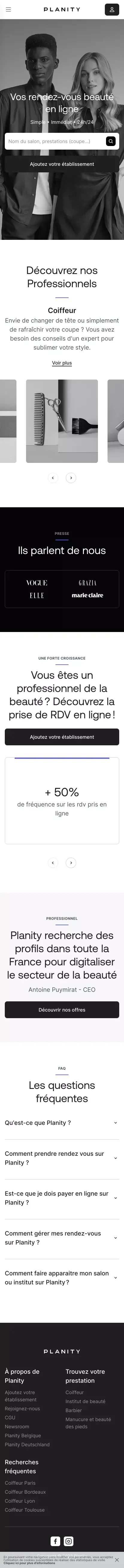 Planity : Coiffeur, Institut de beauté & Barbier en ligne mobile view