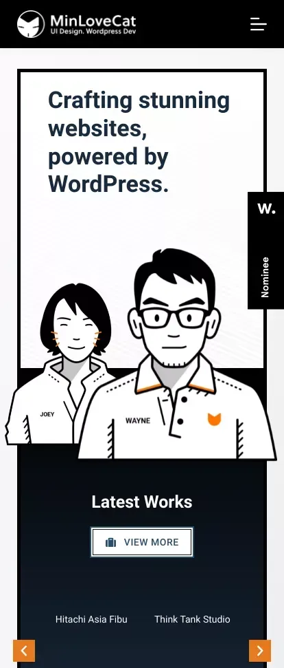 Singapore Web Designer and Wordpress Developer - MinLoveCat mobile view