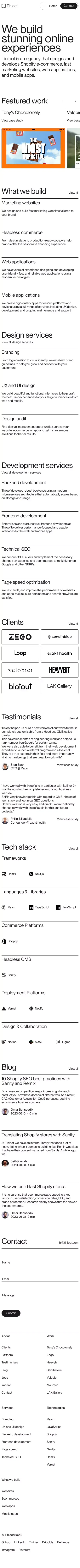 Tinloof · Web Design and Development Agency mobile view