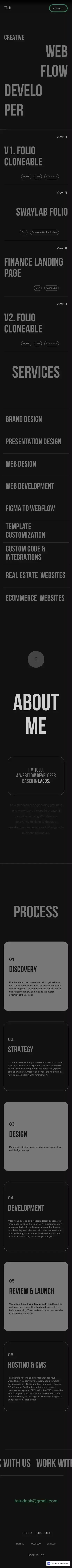 ToluDeji Creative Portfolio mobile view