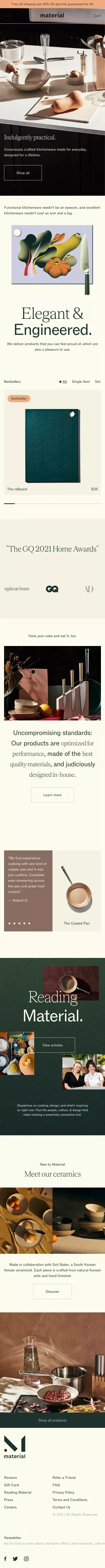 Material mobile view