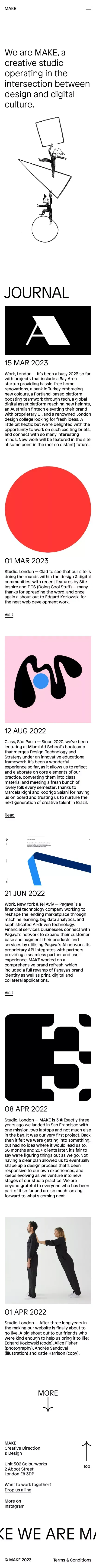 MAKE — Creative Direction & Design mobile view