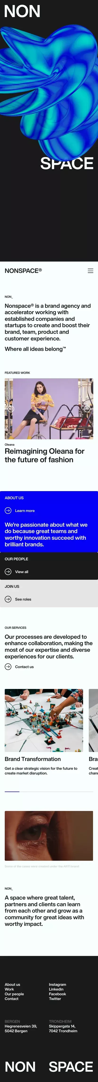 Nonspace® - Where all ideas belong mobile view